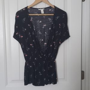 H&M Floral Wrap Top